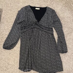 Altar'd State Black and White Long Sleeve Dress